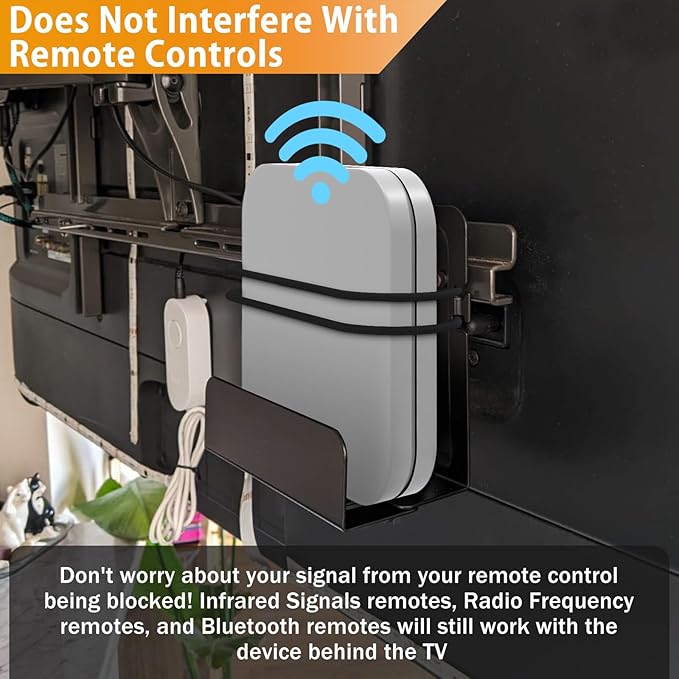 Cable Box Mount, Modem Mount, Adjustable Cable Box Wall Mount Bracket for Small and Wide Devices, Compatible with Media Players, Cable Boxes, Modems, DVD Players