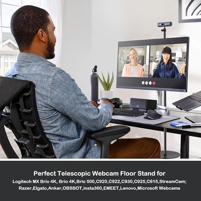 AceTaken 63'' Webcam Floor Stand Compatible with OBSBOT Tiny 3/Tiny 3 Lite/Tiny 2/ Tiny SE/Meet-2-4K/Meet SE/Meet Webcams
