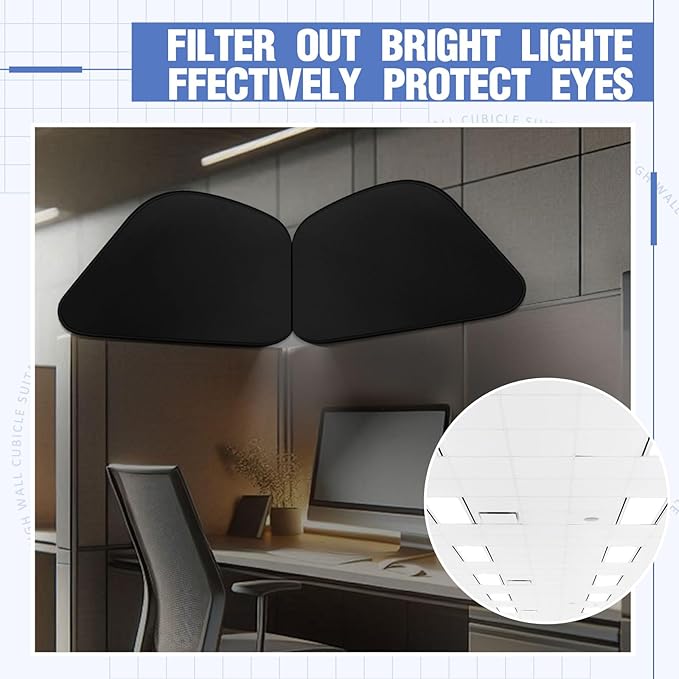 Juexica Foldable Office Cubicle and Desk Shade, Portable 29.5 Inch Cubicle Shade Canopy for Light Sensitive Workers, Fully Block Light and Airflow, for Working Partitions Corner Privacy Accessories