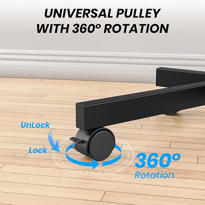 Mobile TV Cart for 23-60 Inch LCD LED OLED Flat Curved Screen TVs - Height Adjustable Rolling Floor Stand with Shelf and Locking Wheels - Up to 88lbs, Max VESA 400x400mm, Black