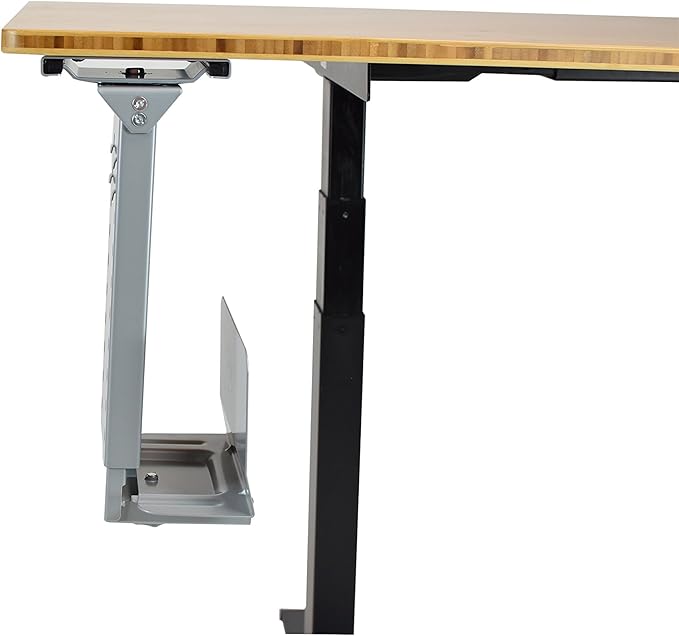 Uncaged Ergonomics CPU1 Adjustable Under Desk Computer Mount, 360⁰ Swivel Steel CPU Holder PC Holder Under Desk Mount PC Tower Stand for Office
