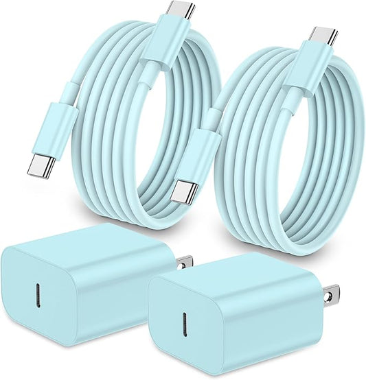 iPhone 17 16 15 Charger Fast Charging,2Pack 20W Apple iPad USB C Wall Chrager Block with 6FT USB C to C Cable for iPhone 17/Pro/Pro Max/17 Air/ 16/16 Pro/16 Pro Max/15/Plus/Pro/Pro Max (Green)