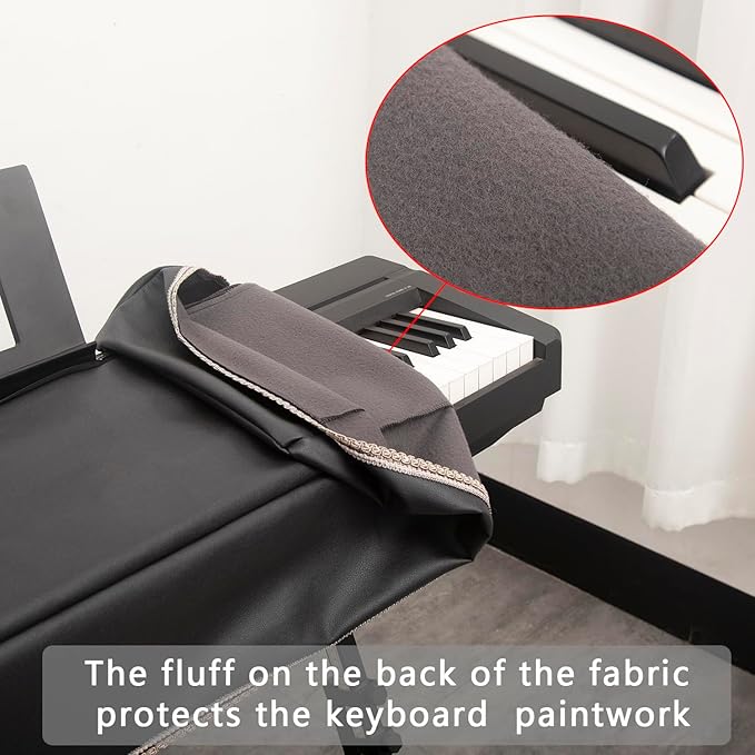 Keyboard Piano Cover Digital Piano Dust Covers Luxury Soft and Premium Surface Thickening Electronic Organ Covering Keyboard Update Encasement (Black)