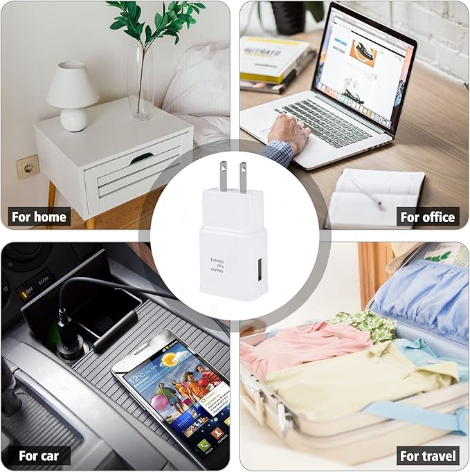 Type C Fast Charging USB Wall Charger Adapter & USB C Android Phone Charger Cable Cord 10ft for Samsung Galaxy S26/S25/S8/S9/S10/S20/S21/S21/S22/S22+/S22 Ultra/S23/S23Ultra/Note 8/9/10/20