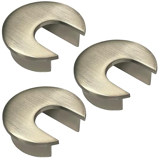 Electriduct 1.57" Metal Desk Grommet 40mm Cable Hole Cover Wire Cord Organizer (Large Opening) | Brushed Nickel (3 Pack)