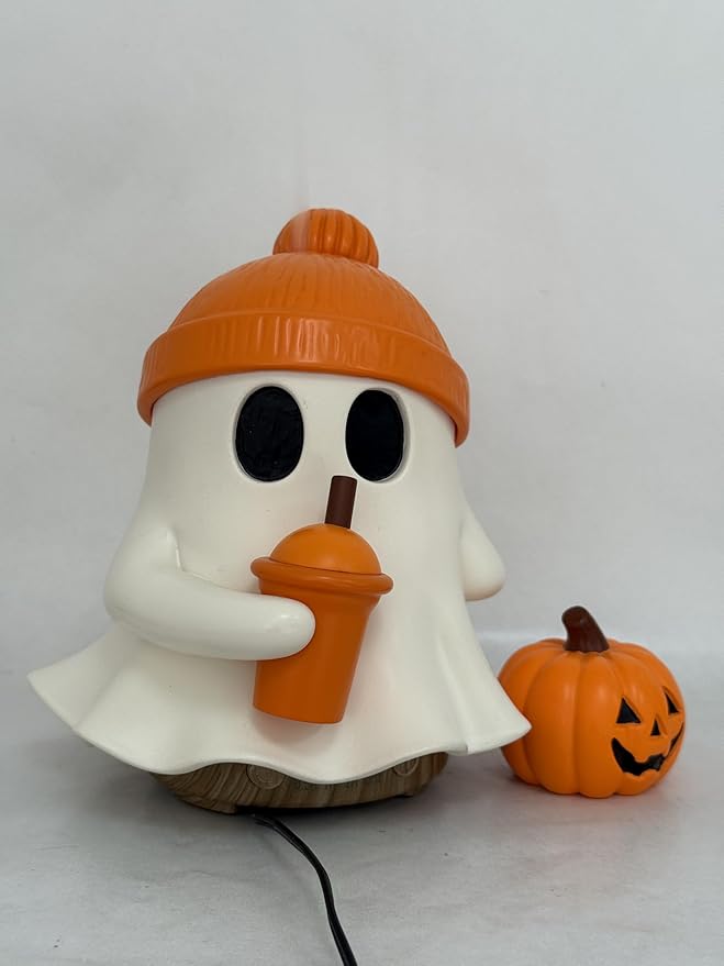Fantasy Figurine-statue Cute Ghost Halloween Humidifier, USB Powered Portable Mini Cool Mist Humidifier with Pumpkin Decor, Small Air Humidifier for Bedroom, Desk, Office, Halloween Party Decorations