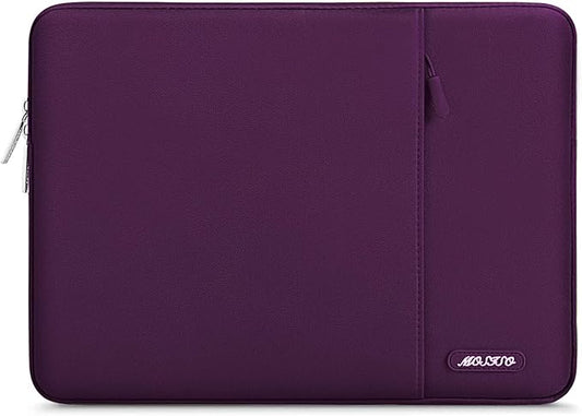 MOSISO Laptop Case 14 inch, 14 inch Laptop Sleeve Compatible with HP Lenovo Dell ASUS Acer, HP Stream, Dell Latitude, Lenovo IdeaPad, Polyester Vertical Computer Sleeve Bag with Pocket, Magenta Purple