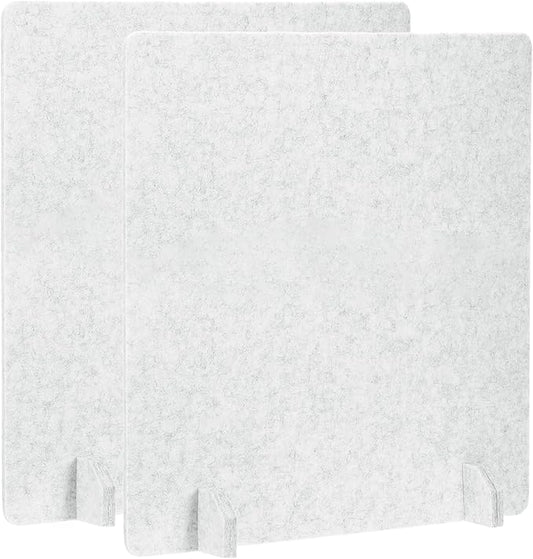 PATIKIL Desk Dividers 24" x 24", 2 Pack Desk Privacy Panel Freestanding Noise Reducing Partition Acoustic Panel with 4Pcs Support Feet for Testing Office Home Library, Light Gray Style C