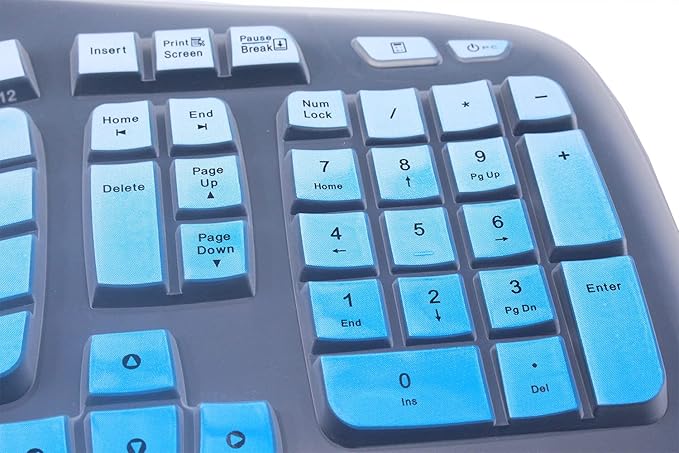 Silicone Keyboard Skin Cover Compatible for Logitech K350 MK550 MK570 Wireless Wave Keyboard, Logitech K350 MK550 MK570 Keyboard Skin (Ombre Blue)
