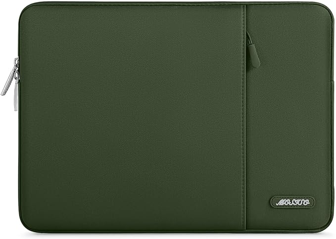 MOSISO Laptop Case 13 inch, Laptop Sleeve Compatible with MacBook Neo/Air/Pro 13 inch with A18/M5/M4/M3/M2/M1 Chip 2026-2016, Polyester Vertical Computer Sleeve Bag with Pocket, Army Green