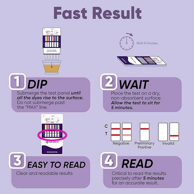 Prime Screen 12 Panel Multi Drug Urine Drug Test Card (AMP,BAR,BZO,COC,mAMP,MDMA,MOP/OPI 300,MTD,OXY,PCP,TCA,THC) - WDOA-7125 [1 Pack]