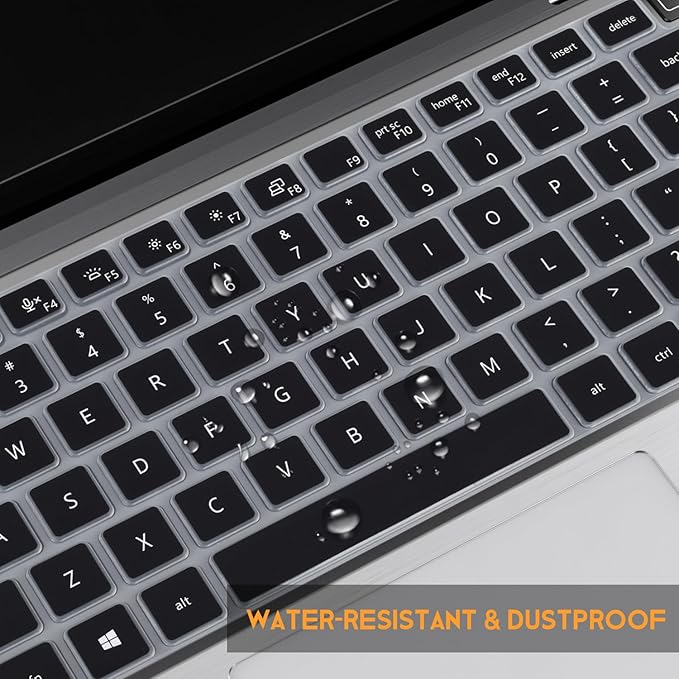 Keyboard Cover Skin for Dell Latitude 3440 3450 5420 5430 5431 5440 5450 14, Latitude 7440 7450 7430 7420 7410 9420 9430 14, Latitude 16" 7650 7640, Latitude 9510 9520 7520 2025-2022 Laptop,Black