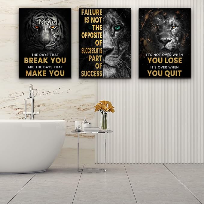 Inspirational Motivational Wall Art - Framed Posters & Canvas Wall Paintings for Living Room, Office, Bedroom - 48"W x 24"H