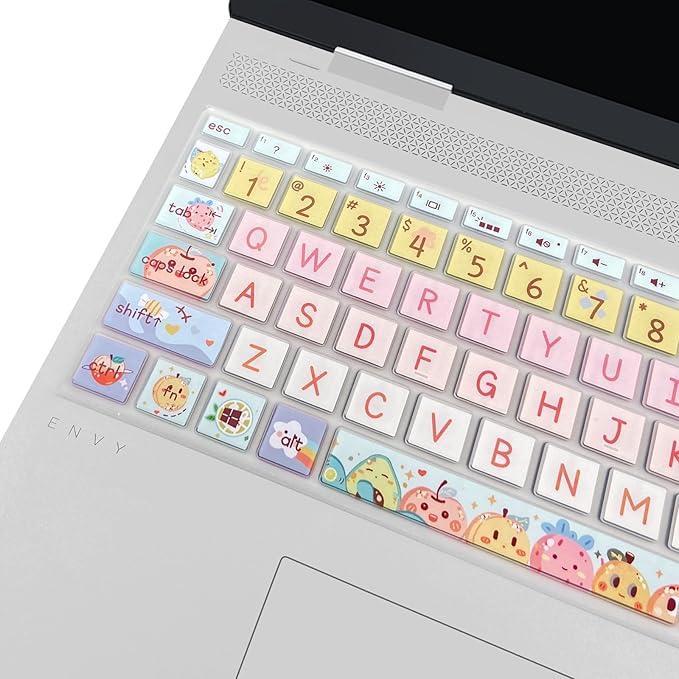 Silicone Keyboard Cover for 15.6 HP Laptop 15-fc 15-fd 15t-fd 15z-fc/HP Pavilion 15-eg 15t-eg 15-eh 15-er, 17z-ca 17-cn 17-cp 17z-cp Model Series,Cute Fruits