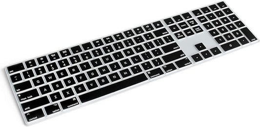 Silicone Keyboard Cover for Apple Magic Keyboard with Numeric Keypad MQ052LL/A (A1843) US Layout Ultra Thin Protector Skin (Black)