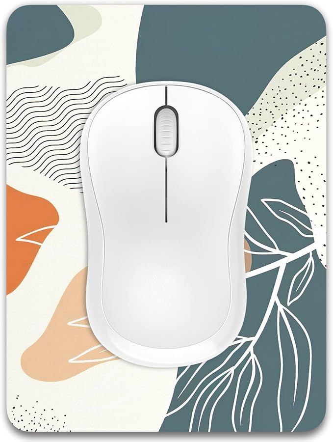 Dapesuom Small Mouse Pad, 6 x 8 Inch Thick Rubber Premium-Textured Non-Slip Portable & Washable Mini Mouse Mat for Women Men Wireless Laptops Keyboard Tray Gaming Work Computer Office Travel, Leaf