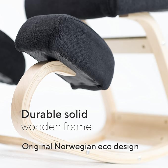 Ergonomic Kneeling Chair with Extra Padding - Posture Support Comfortable Desk Chair - Angled Rocking Stool & Balancing Seat - Natural Relief for Neck or Back Pain (with Extra Padding)