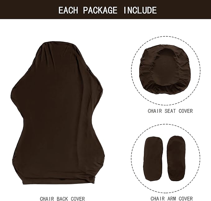 SARAFLORA Gaming Chair Covers Stretch Washable Computer Chairs Slipcovers for Armchair, Swivel Chair, Computer boss Chairs (Brown, X-Large)