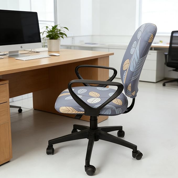 Melaluxe Computer Office Chair Cover - Protective & Stretchable Universal Chair Covers Stretch Rotating Chair Slipcover