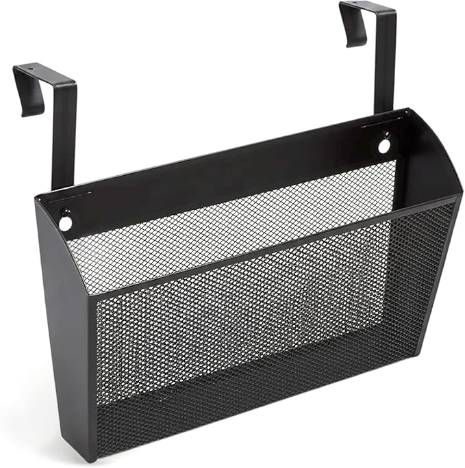 TRU RED Mesh Letter Wall File, 1‑Pocket, Black – Wall‑Mounted File Organizer for Mail, Documents & Quick‑Access Storage