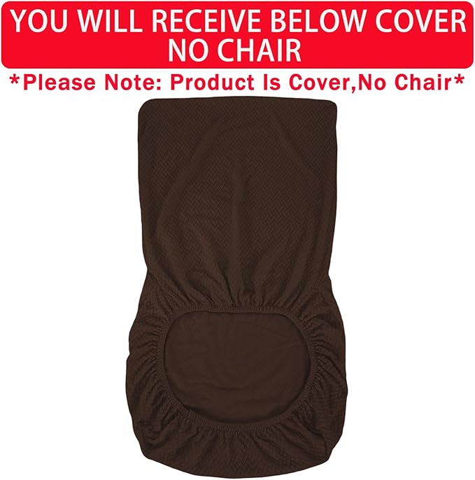 Vanity Chair Cover Criss Cross Chair Cover Elastic Armless Chair Slipcover Armless Chair Covers Office Chair Covers (Coffee-Color,Just The Cover,No Chair)