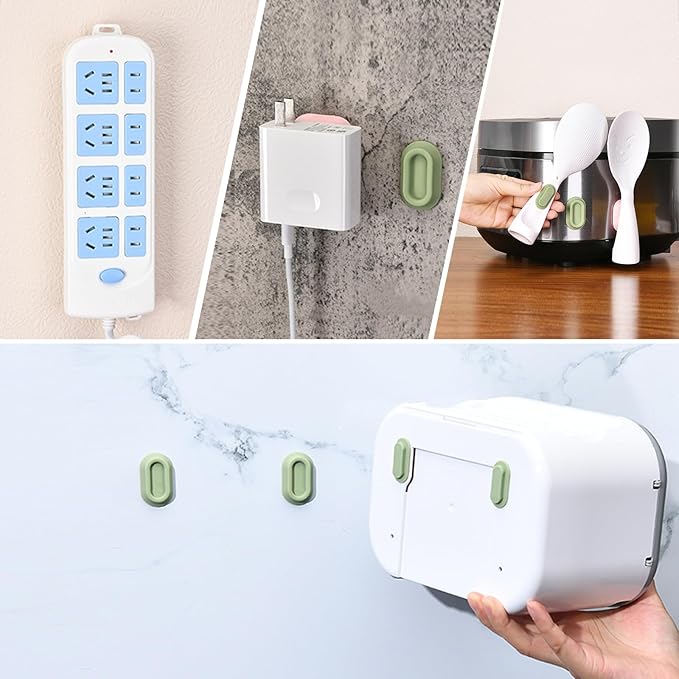 XYOFUN Magnetic Remote Control Holder Wall Mount - 4 Pcs No Drill Self-Adhesive Organizer for Air Conditioner & TV Remotes, Storage Caddy for Televisions Backside - Black