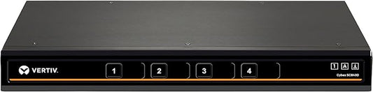 Avocent Vertiv Cybex SC800 Secure Desktop,4 Port,Single Head Monitor,DisplayPort,TAA Compliant,Common Access Card (CAC),Dedicated Peripheral Port (DPP),Secure Desktop KVM Switch(SC840D-001)