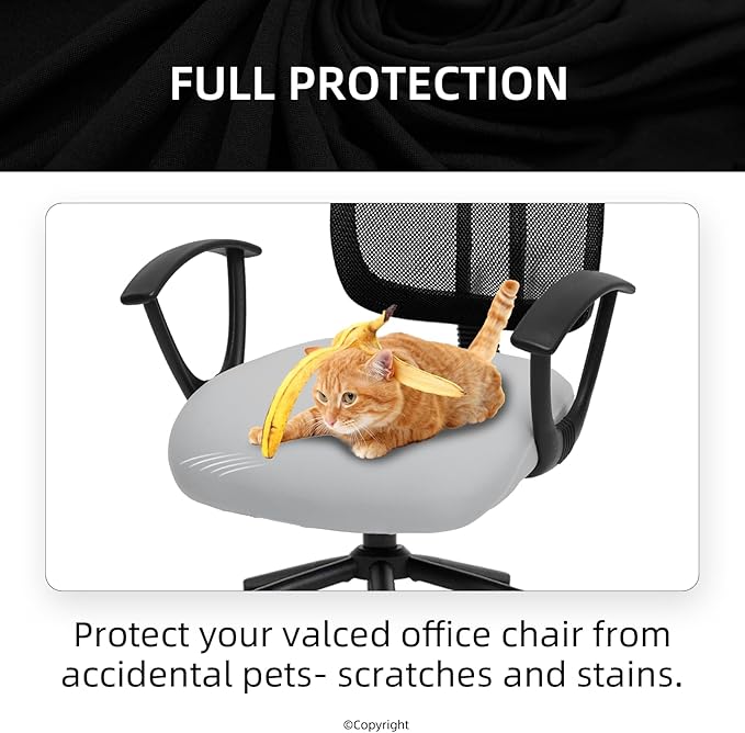 DIVA EN CAMINO DEC Stretchable Desk Office Chair Seat Cushion Covers - Universal Spandex Computer Chair Slipcover - Removable Washable Cushion Protectors Anti-Scratch for Dogs, Cats, Pets
