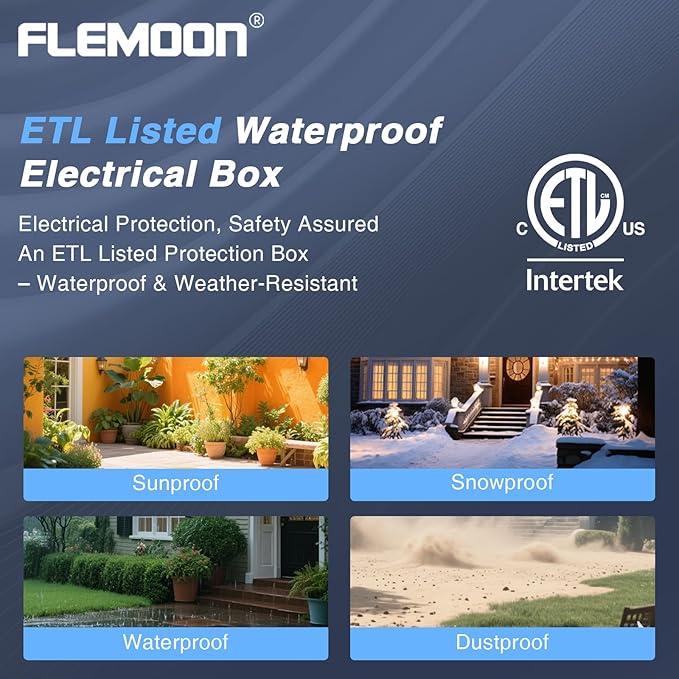 Flemoon [3 Pack] Outdoor Extension Cord Safety Cover with Waterproof Seal, Weatherproof Electrical Connection Box to Protect Outdoor Outlet, Plug, Socket, Christmas Holiday Decoration Light, Red