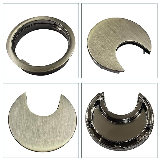 Bonsicoky 2 Pcs 2"(50mm) Metal Desk Grommet, Zinc Alloy Desk Cord Hole Cover for Wires Cable Office Desk, Bronze