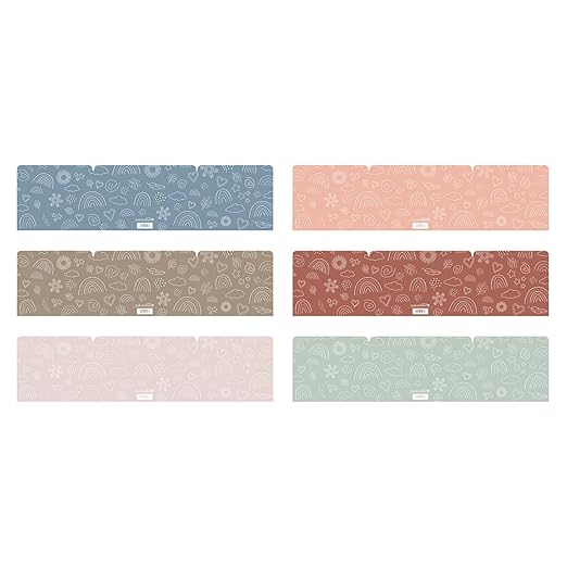 Really Good Stuff Boho Privacy Shields Set of 12, in Sand, Mint, Smoke Blue, Tan, Peach & Clay. Enhance Focus and Eliminate Distractions in Classroom - Desk Dividers