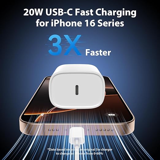 iPhone 16 15 Pro Max Charger Fast Charging,20W USB C iPhone 16 15 Charger Block with 10ft Long Type C Charging Cable Cord for iPhone 16/16 Pro/16 Pro Max/16 Plus 15/15 Pro Max/Pro, Galaxy S24 (3 Pack)