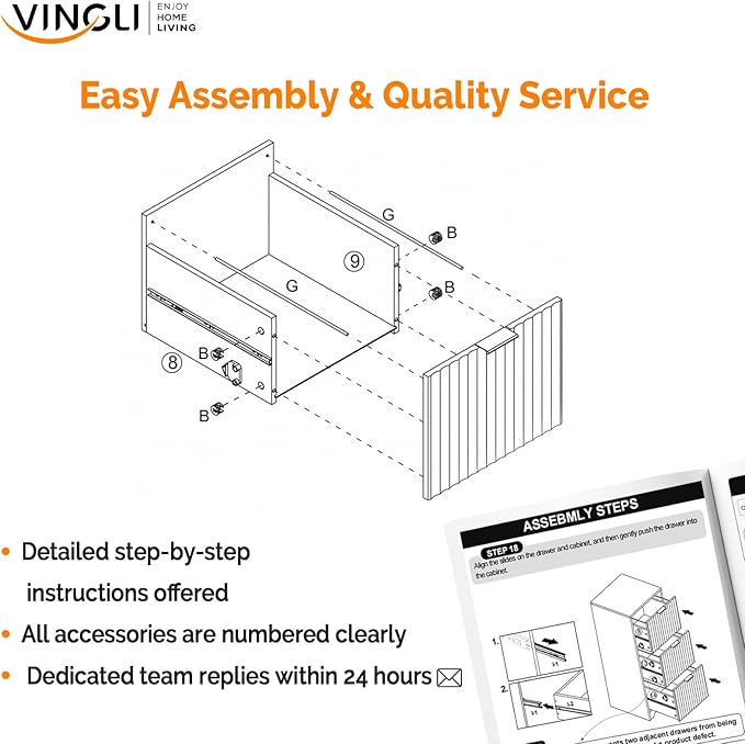 VINGLI Tall 3 Drawer File Cabinet, Home Office Filing Organizer, for Letter Size File Folder Storage, Modern Style Fluted Design, Wood Vertical Filing Cabinet, Printer Stand, Archivador (Oak)
