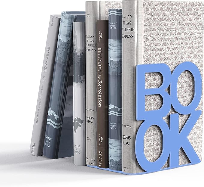 Book Ends - Decorative Metal Book Ends Supports for Bookrack Desk,Books, Unique Appearance Design,Heavy Duty