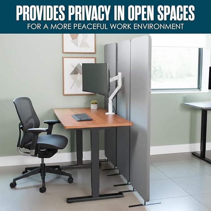 Houseables Partition Wall, Soundproof Room Dividers, Office Partitions, Sound Proof Dividers, Office Privacy Panel, Acoustic Privacy Panels, Noise Dampening Walls, Separator, Grey, 3PC, 72x67