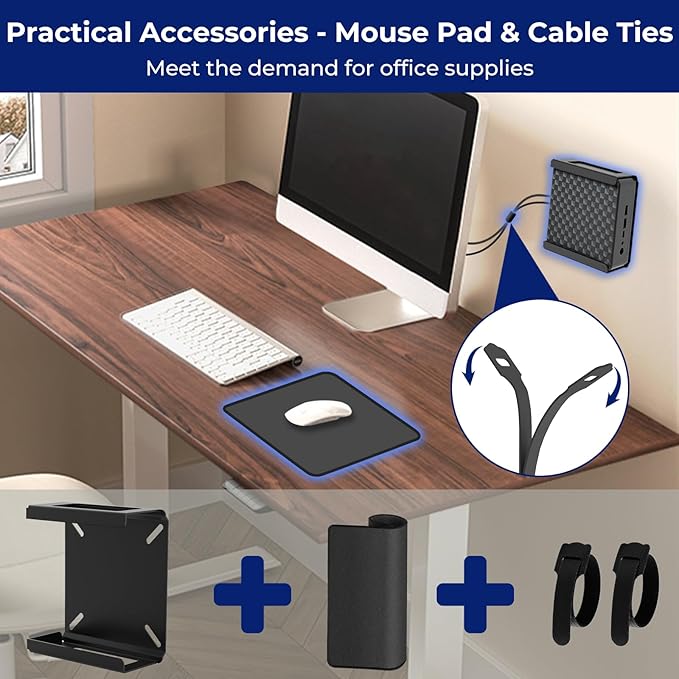 Mini PC Mount for Beelink Mini PC Vesa Mount/Wall Mount/Under Desk, for SER5/SER5 Pro/SER5 MAX/S12 Pro/S13/SER6 Pro/SER3/SER4/EQ12/EQ13/Mini S/S12/SEi12/SEi12 Pro and More, with Mouse Pad