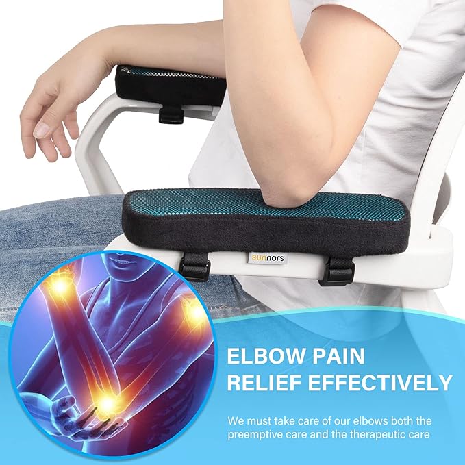 Chair Armrest Cushions Cooling Gel Office Chair Armrest Pads Comfy Gaming Chair Arm Rest Covers for Elbows and Forearms Pressure Relief(Set of 2)