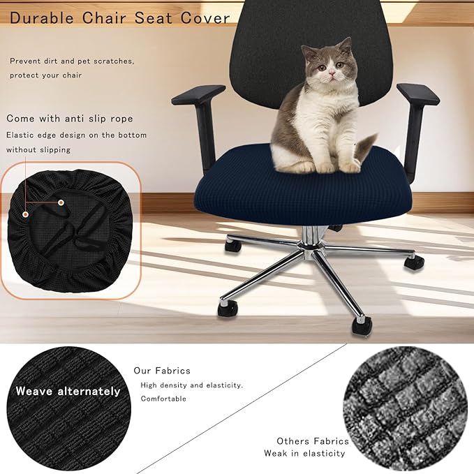 Universal Chair Covers Waterproof Stretchable Office Chair Cover Washable Computer Chair Slipcover for Desk Chairs Dining Chair Seat Cushion Protectors