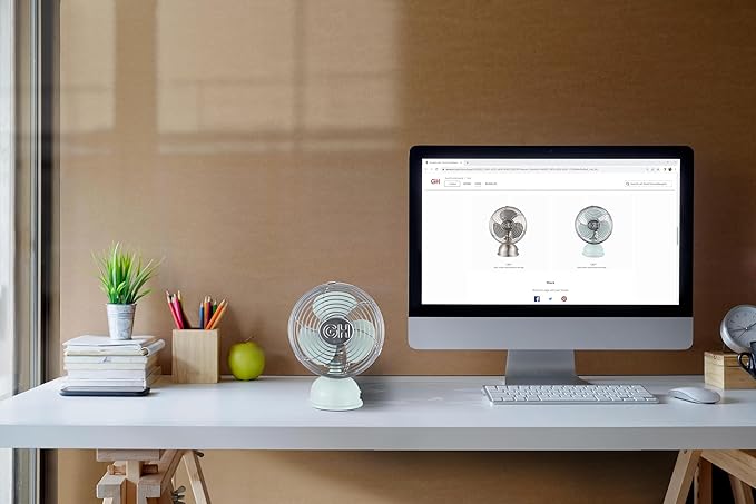 Good Housekeeping (92513) All-Metal USB-Powered 5" Oscillating Personal Fan (Breezewave)