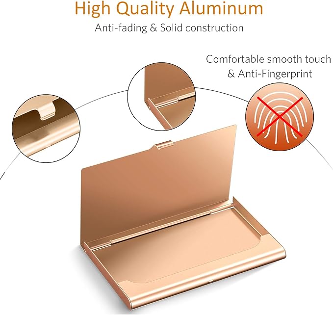 Leinuosen 10 Pack Business Name Card Holder Case Aluminum Business Name Card Carrier Mental Credit Case Wallet Professional Stainless Steel Pocket for Men & Women,2.36 x 3.66 Inch,9 Colors Available