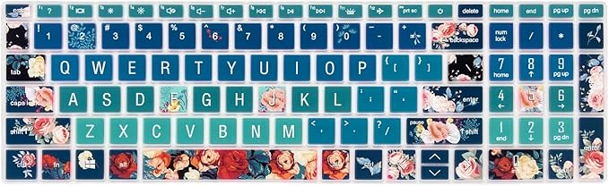 Silicone Keyboard Cover for 15.6 HP Laptop 15-fc 15-fd 15t-fd 15z-fc/HP Pavilion 15-eg 15t-eg 15-eh 15-er, 17z-ca 17-cn 17-cp 17z-cp Model Series,Red Rose