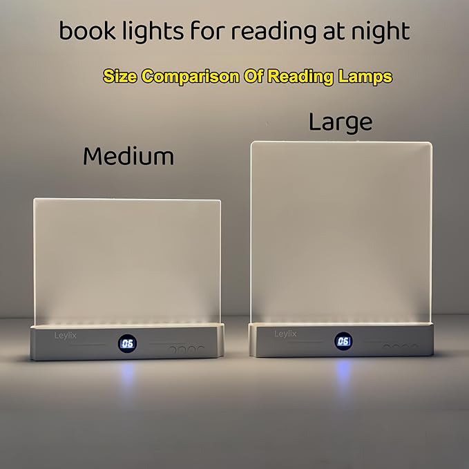 XL LED Reading Book Light Page, Eye-Caring Dimmable Lights for Books in Bed, 3 Color & Stepless Dimmable, USB Portable Flat Panel Lamp Page, Night Light for Kids & Adults (Matte White)