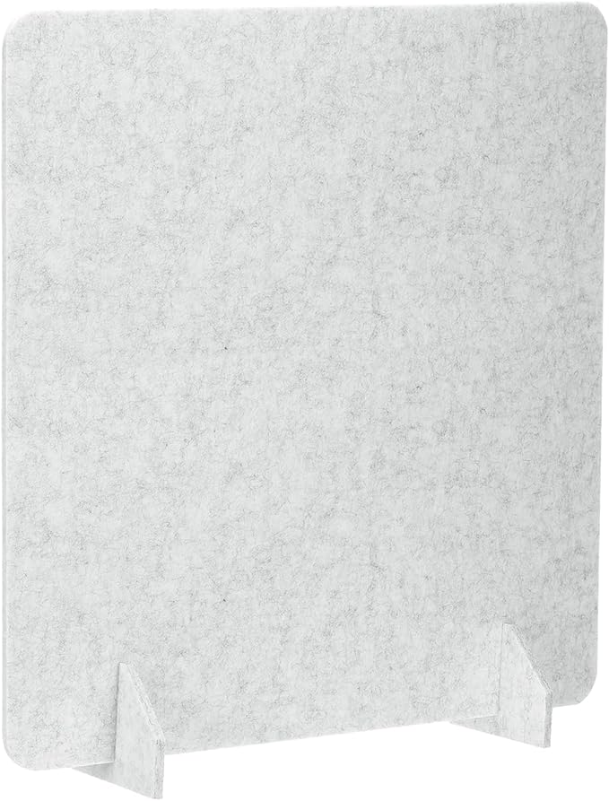 PATIKIL Desk Dividers 24" x 24", 1 Pack Desk Privacy Panel Freestanding Noise Reducing Partition Acoustic Panel with 2Pcs Support Feet for Testing Office Home Library, Light Gray Style A