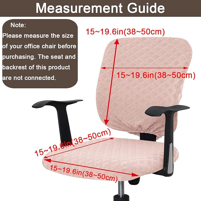 Office Chair Cover Universal Rotating Chair Slipcovers Stretch Removable Protector Computer Chair Seat Cover (Pink, Chair Seat Cover + Backrest Cover)