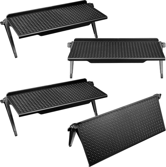 Hoteam 4 Pcs Top of TV Shelf for Cable Box Adjustable TV Top Shelf for Monitor Screen Media Boxes Cellphone Stand Console Home(11.8 x 4.5 Inch)