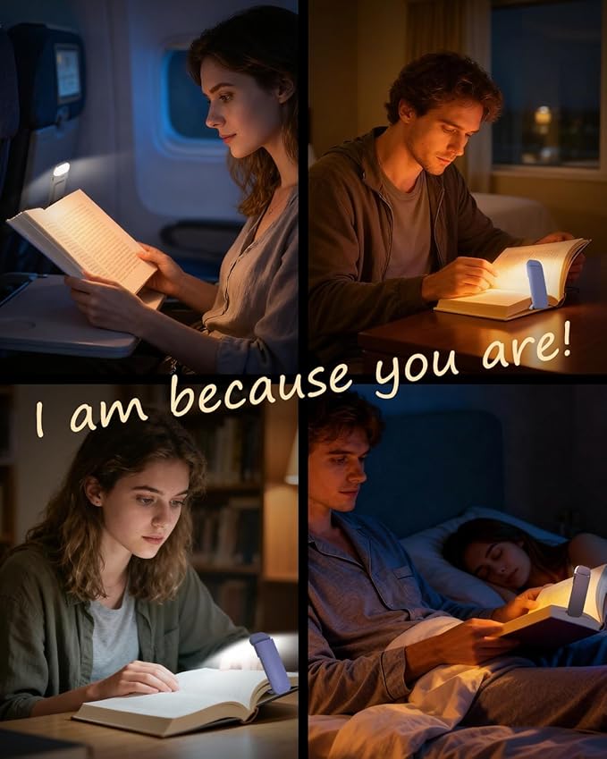 HEMONNKAM Book Reading Light, 2 Pack Rechargeable Clip on Booklight, Eye Caring 3 Color Temperatures & 5 Brightness Levels, Night Use for Bed, Long Lasting, Reading at Night in Bed, Purple+Black