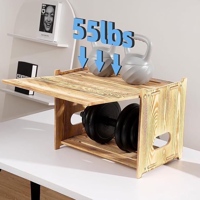 Solid Wood Projector Shelf Router Shelf Projector Stand Router Storage Box Router Cover Organized Modem Cable Power Strip Cable Management Hider Rack by Need Assembly (Flip-top Door)