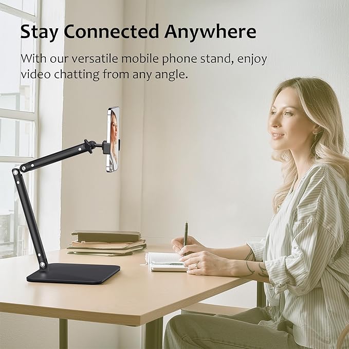Lufia Webcam Camera Stand, Phone Mount, Sturdy Desk Mount for Webcam C922 C930e C920S C920 C615 C960 C920x BRIO 4K, Phone Mount, Right Light with 1/4" Thread