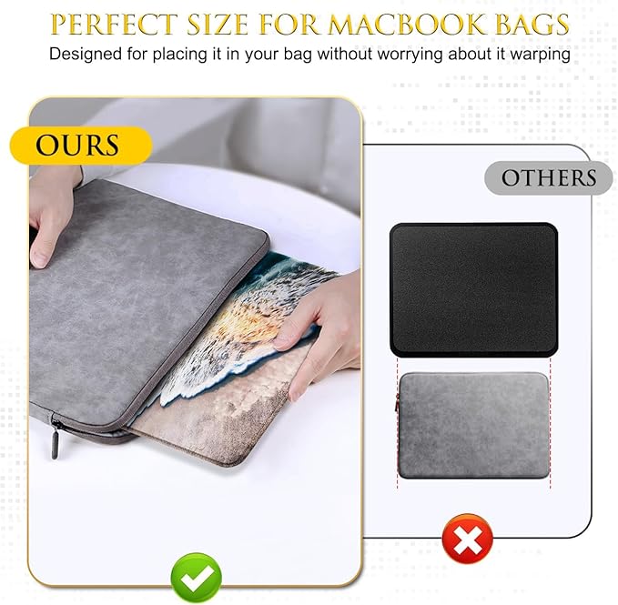 JIKIOU Mouse Pad with Non-Slip Rubber Base, Premium-Textured & Washable Computer Mousepad with Stitched Edges, Mouse Pads for Computers, Laptop, Gaming, Office & Home, 10.2 x 8.3 in Beach