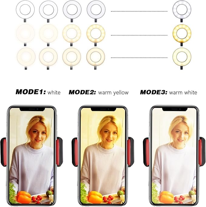 Webcam Light Stand for Live Stream, Selfie Ring Light with Webcam Mount for Logitech C925e, C922x, C930e,C922,C930,C920,C615,Brio 4K